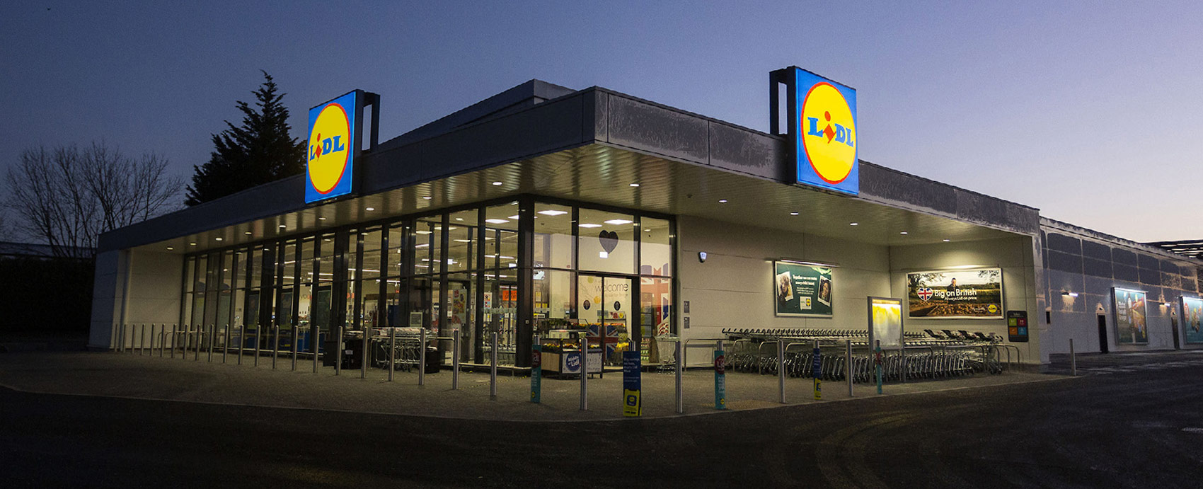 Lidl store at night time